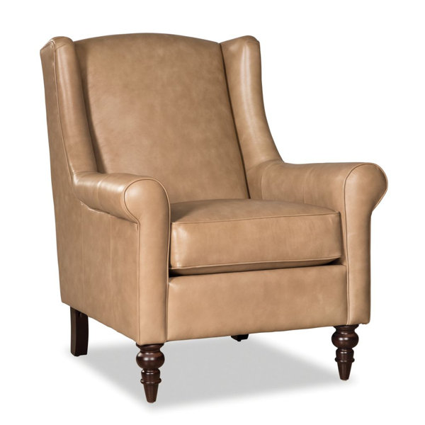 Craftmaster Solerno 36" W Top Grain Leather Wingback Chair Wayfair